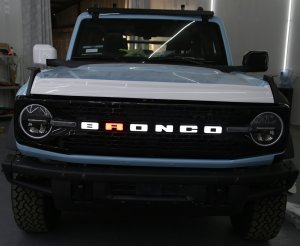 Ford Bronco Front Grille Letter Kit - LED - Illuminated - White w/ Red R